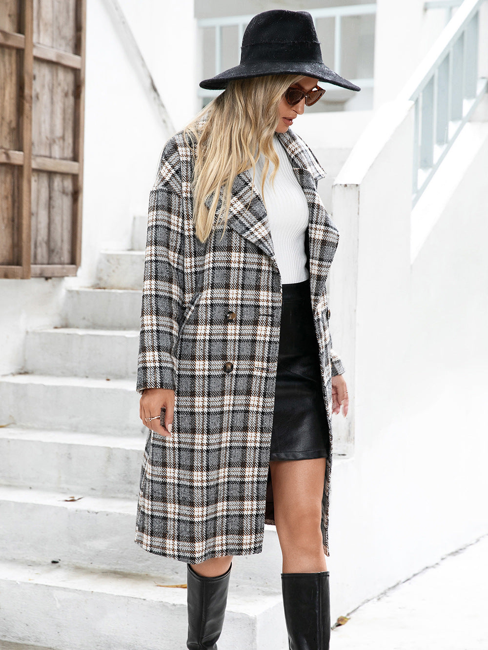 Plaid Longline Coat