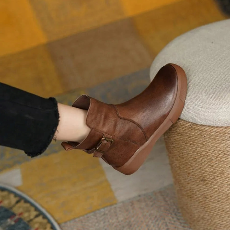 Vintage leather ankle boots