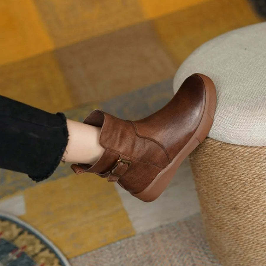 Vintage leather ankle boots
