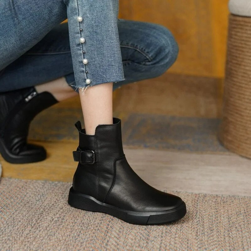 Vintage leather ankle boots