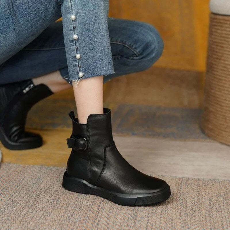 Vintage leather ankle boots