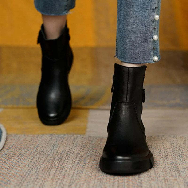 Vintage leather ankle boots