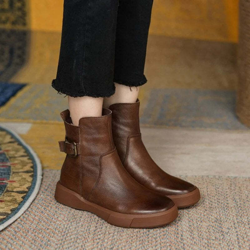 Vintage leather ankle boots
