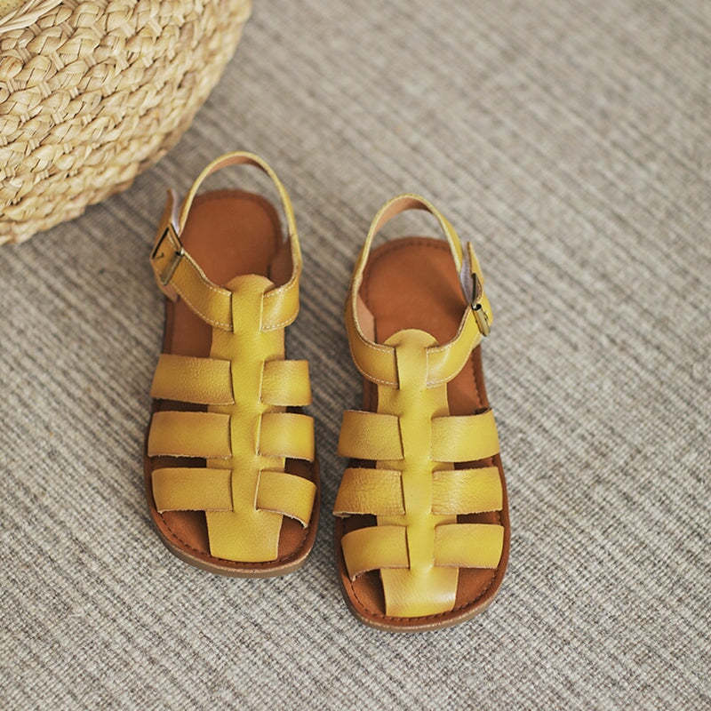 Fisherman Shoes Genuine Leather Gladiator Sandals Flat Slingback Side 