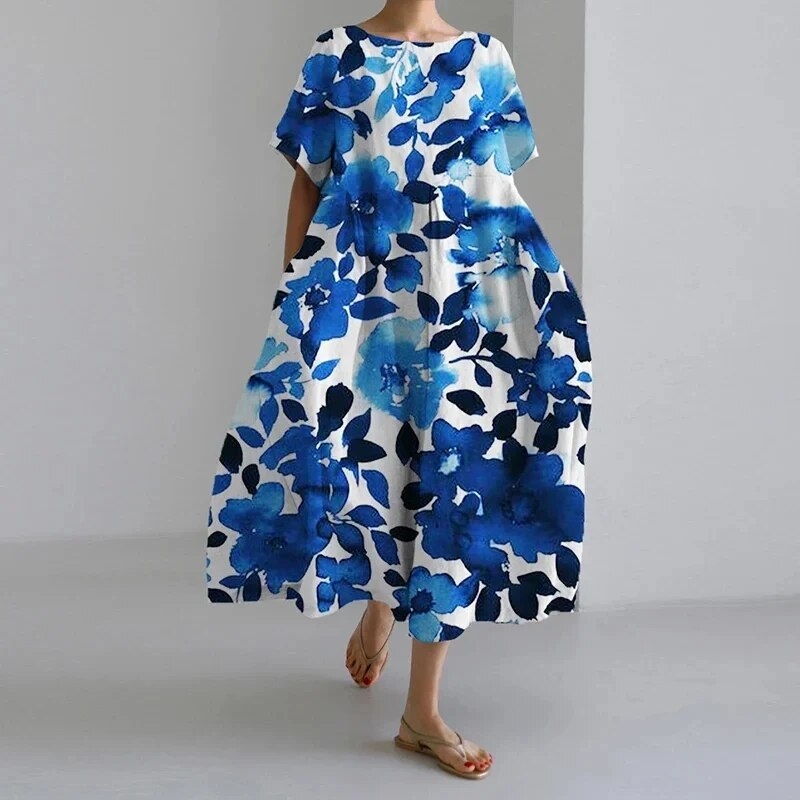 Floral Pattern Midi Dress