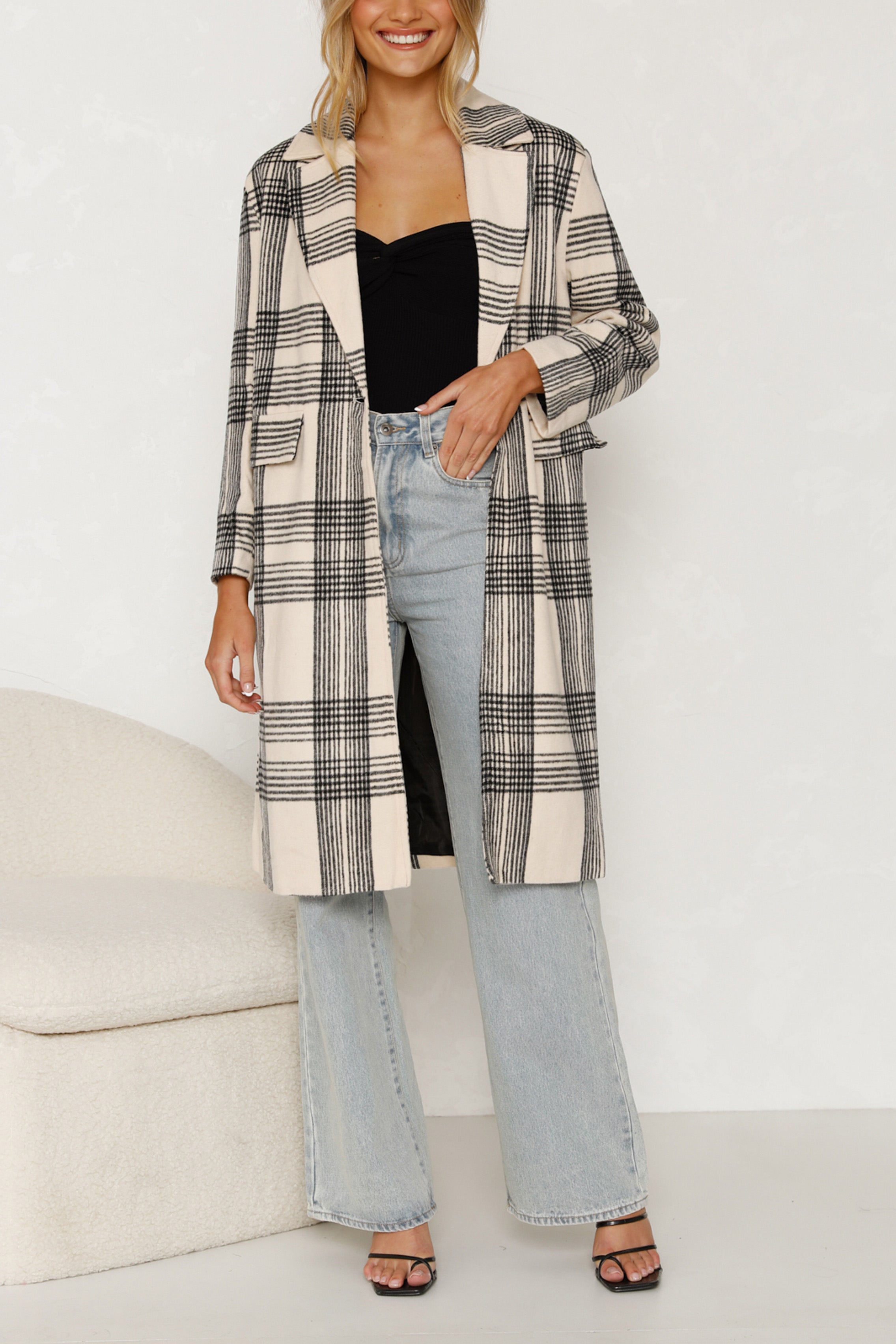 Plaid Longline Coat