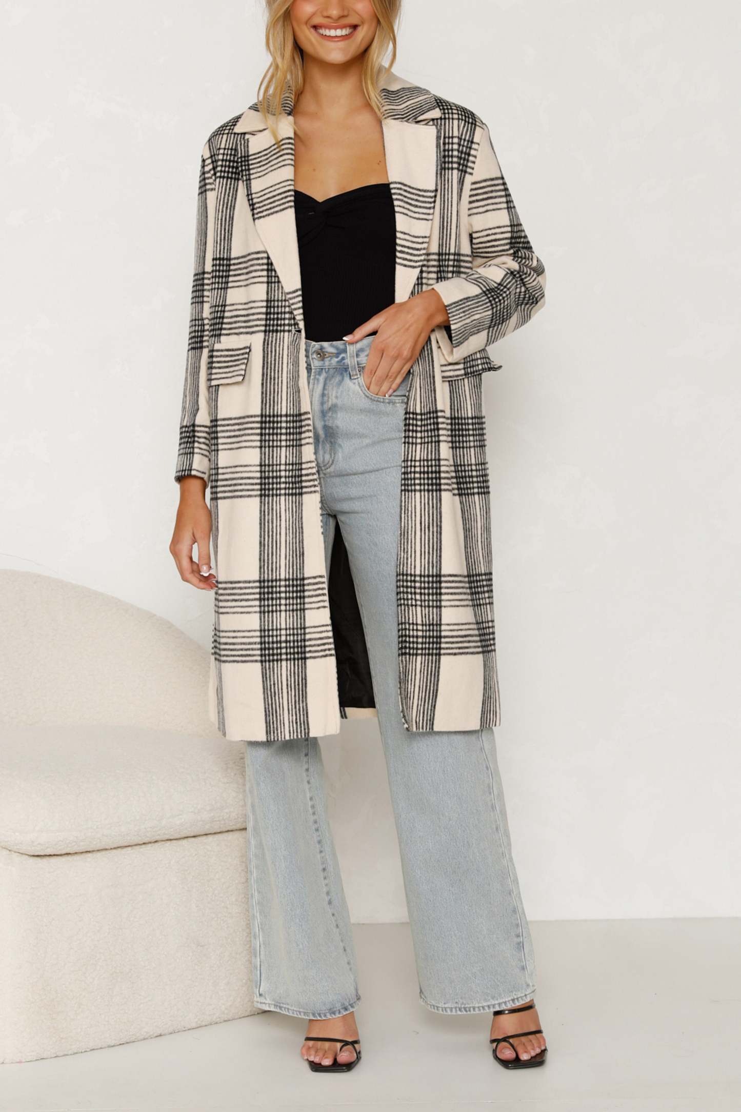 Plaid Longline Coat