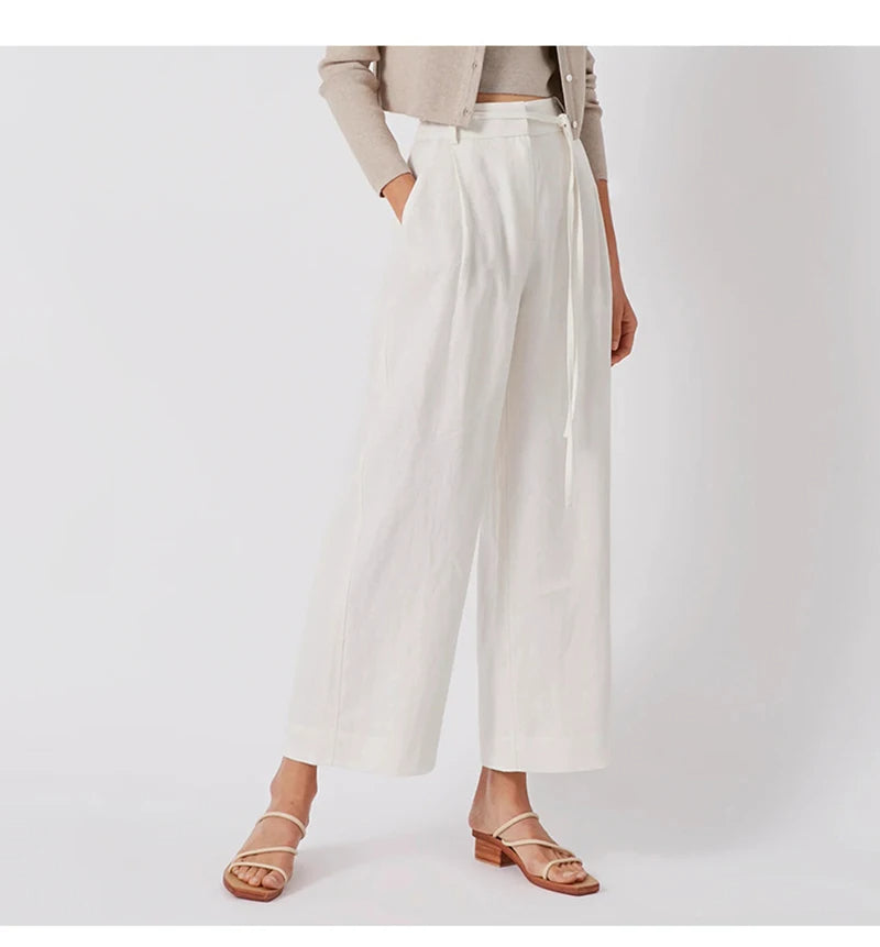 Linen Wide-Leg Trousers