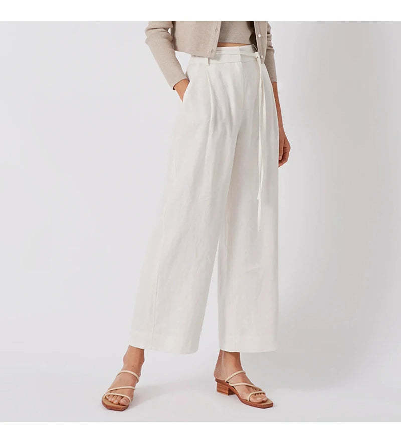 Linen Wide-Leg Trousers
