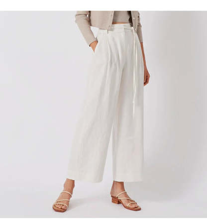Linen Wide-Leg Trousers