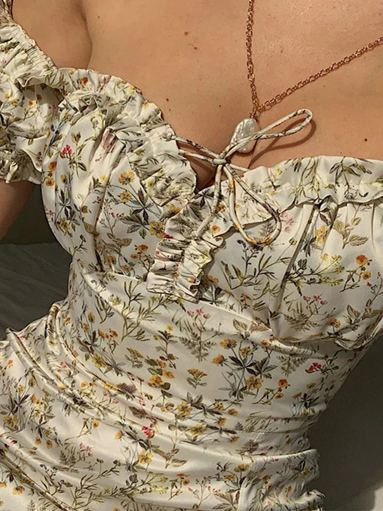 Off Shoulder Floral Summer Dress