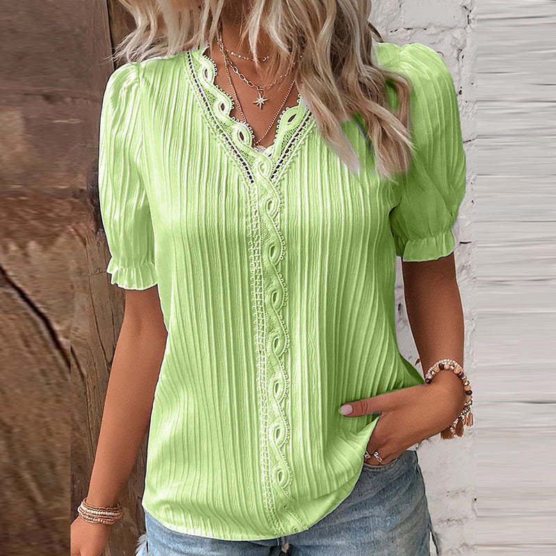 Women's Blouse With Puffed Sleeves