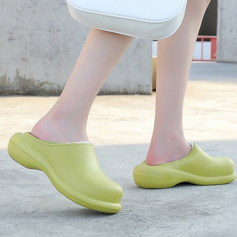 Women Cute Fur Slippers Elastic EVA Winter Shoes