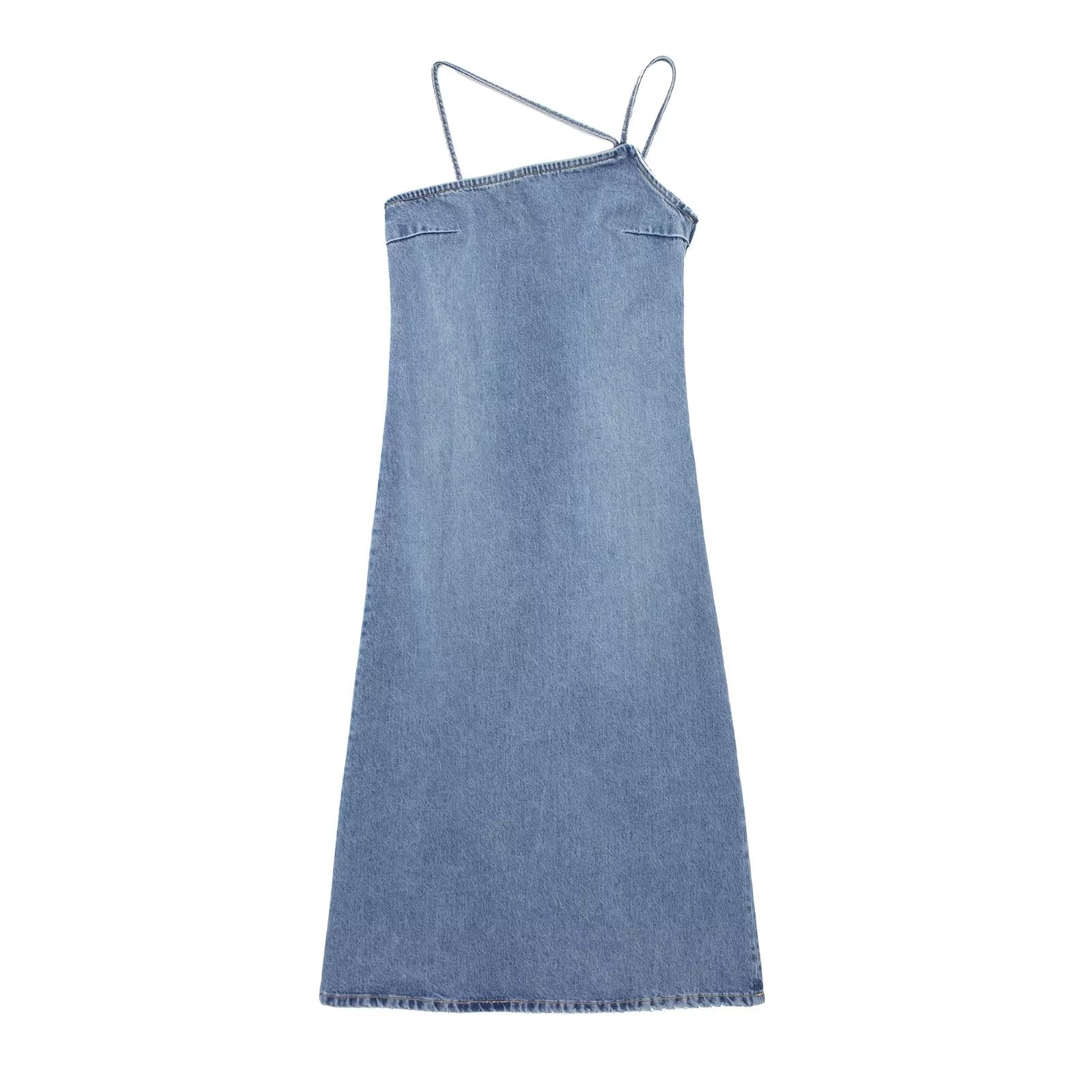  Asymmetrical Denim Dress