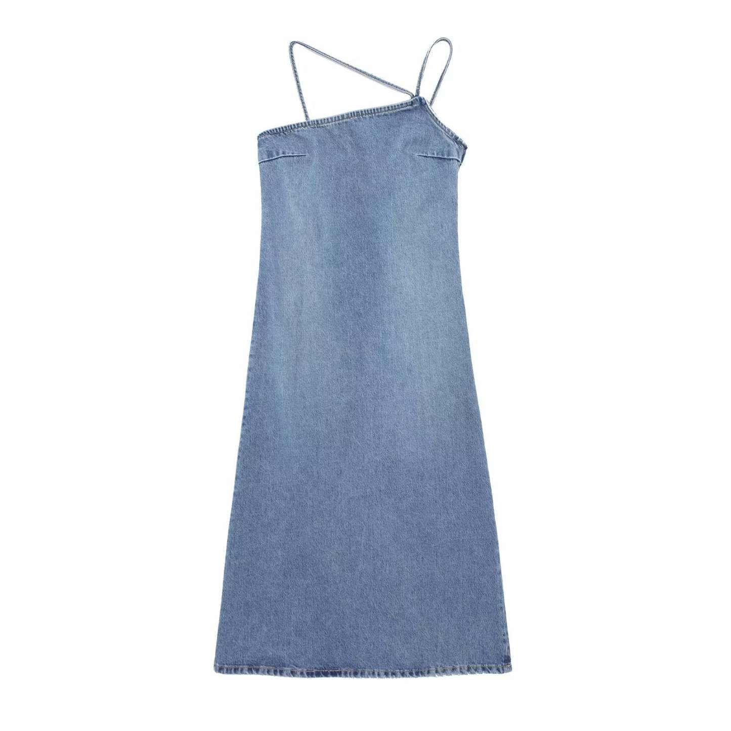  Asymmetrical Denim Dress