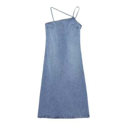  Asymmetrical Denim Dress