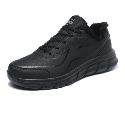 Men's Black Leather Comfort Sneakers