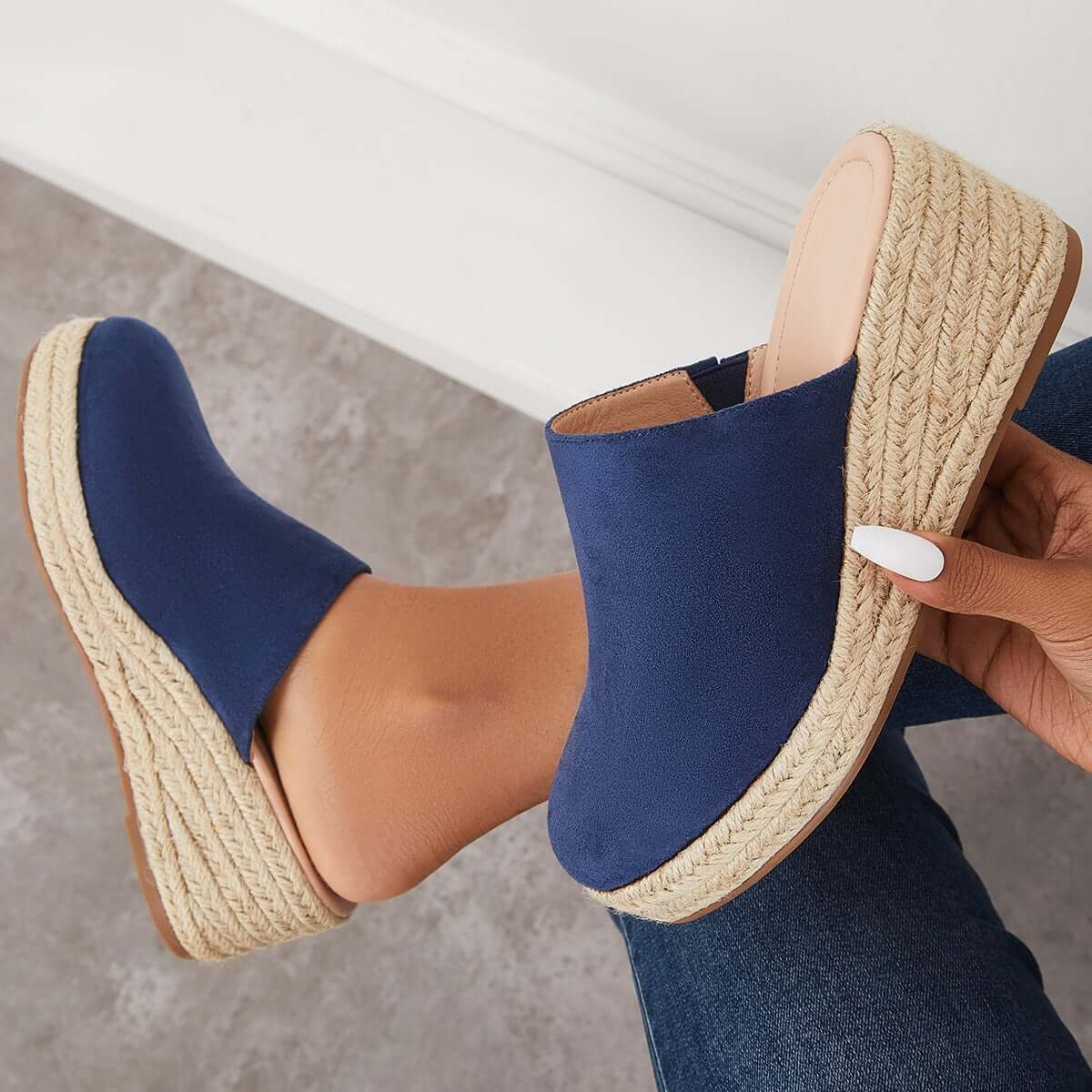 Women's Espadrilles Mule Wedges Platform Slip on Backless Sandals
