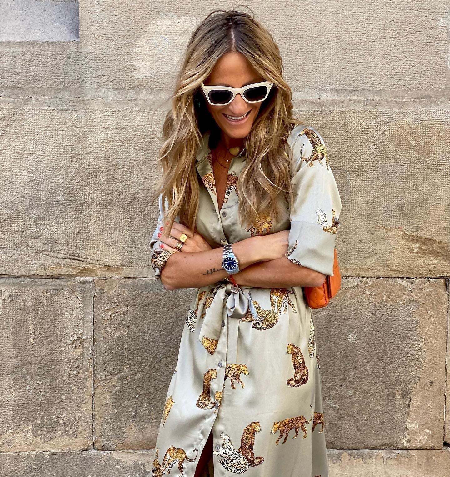 Animal Print Satin Dress