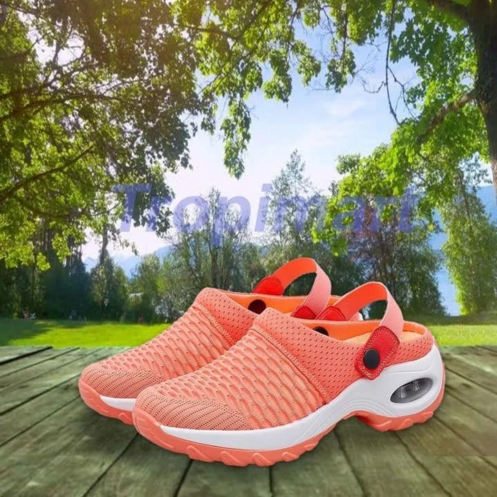 Women's Summer Breathable Mesh Air Cushion Outdoor Walking Slippers Orthopedic Walking Sandals
