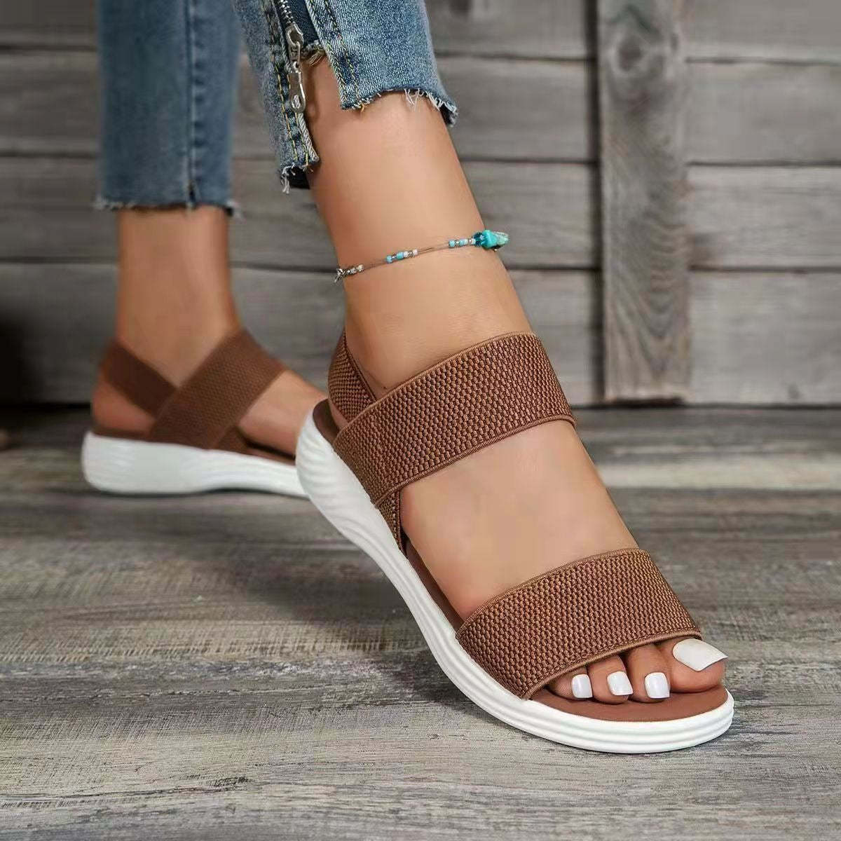 Comfortable Sandals For Women Elastic Band Casual Summer