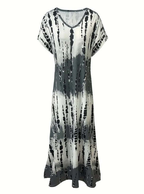 Asymmetrical Striped Maxi Dress