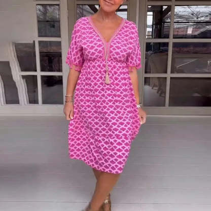  Floral V-neck Dress