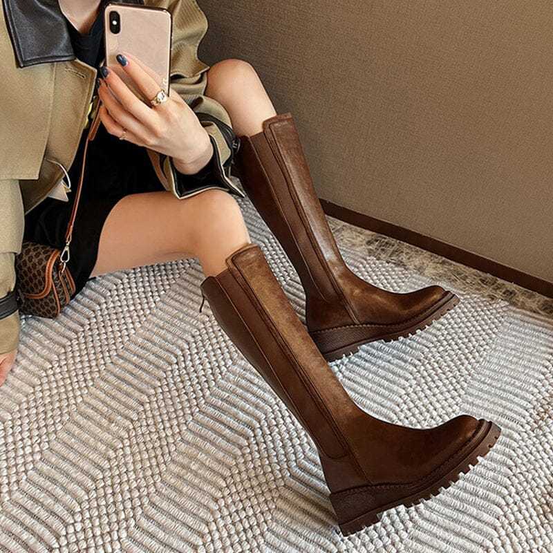 Chunky Knee High Boots Riding Boots for Women