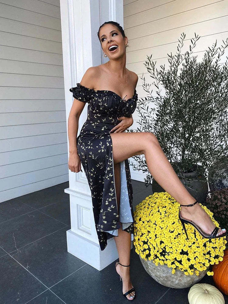 Off Shoulder Floral Summer Dress