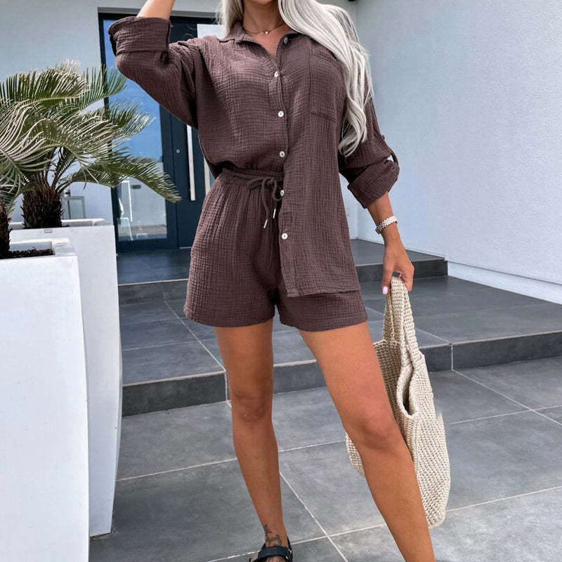 Plain Cotton Women's Casual Suit