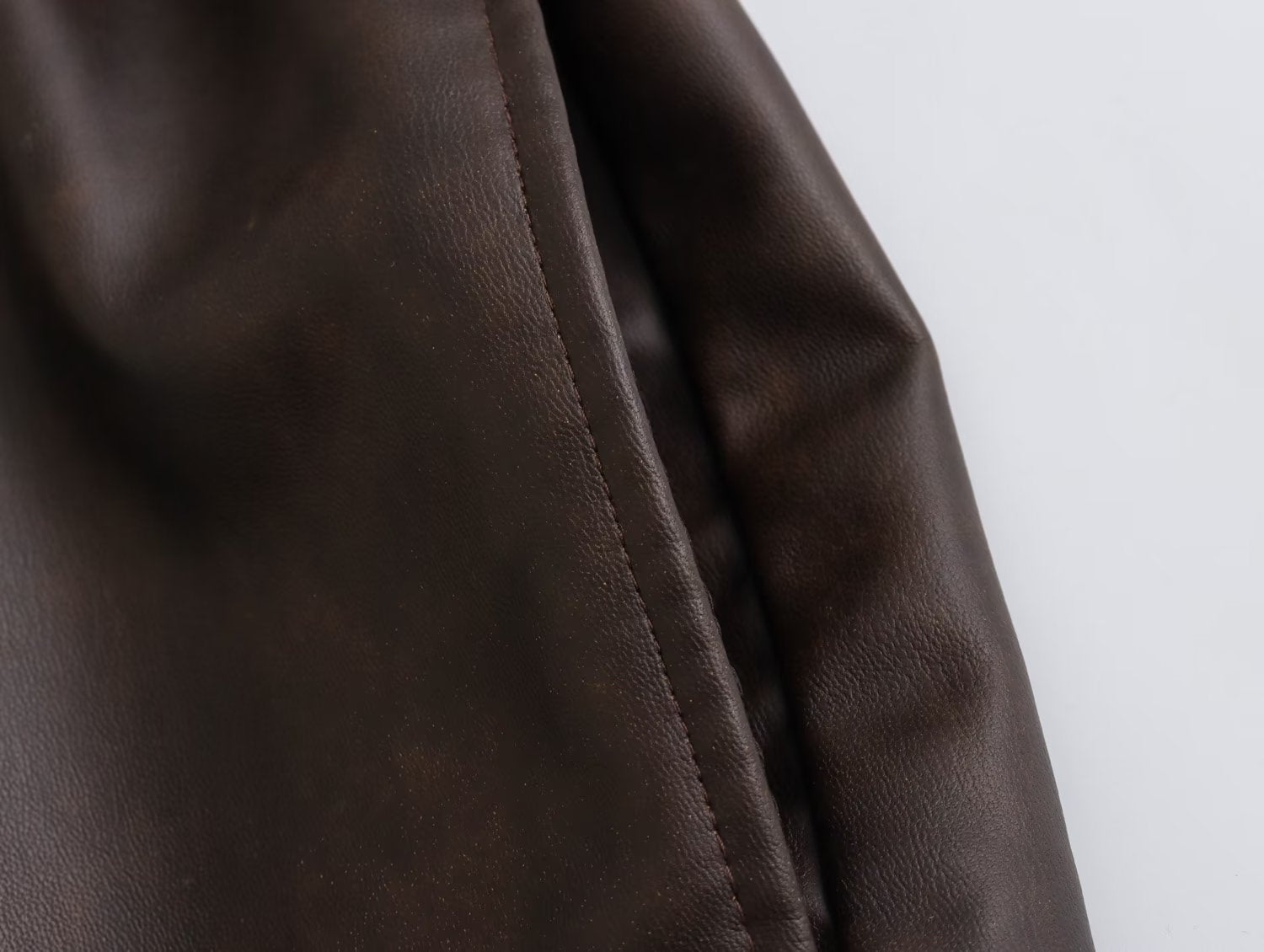Women's Long Brown Leather Coat