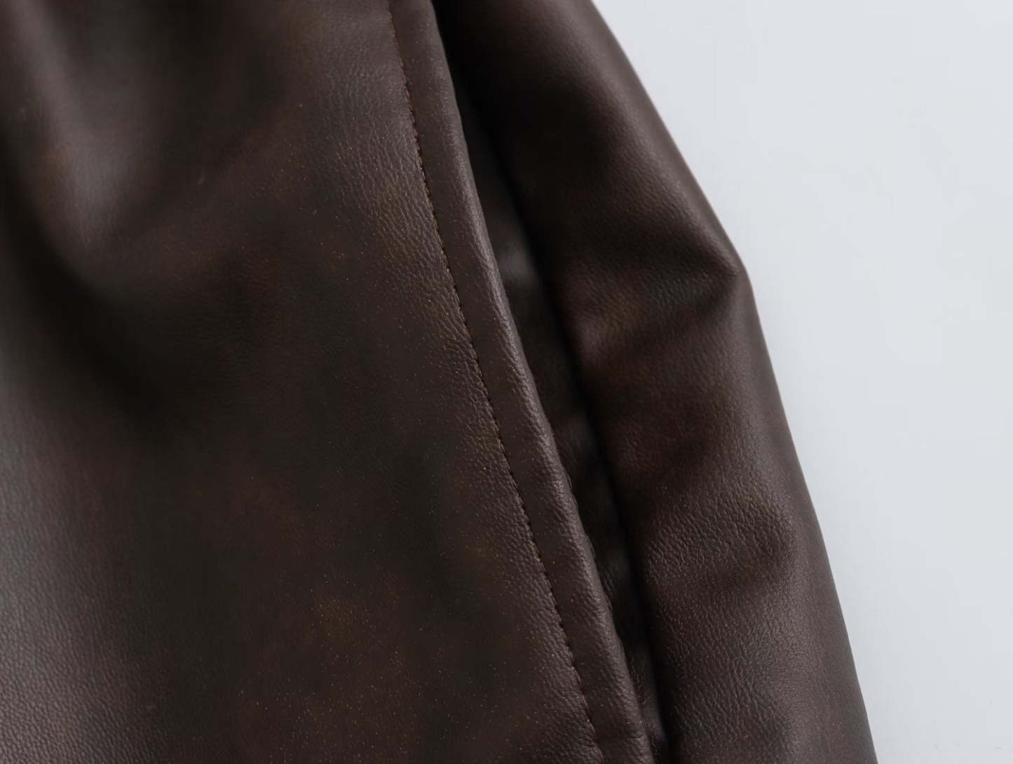 Women's Long Brown Leather Coat