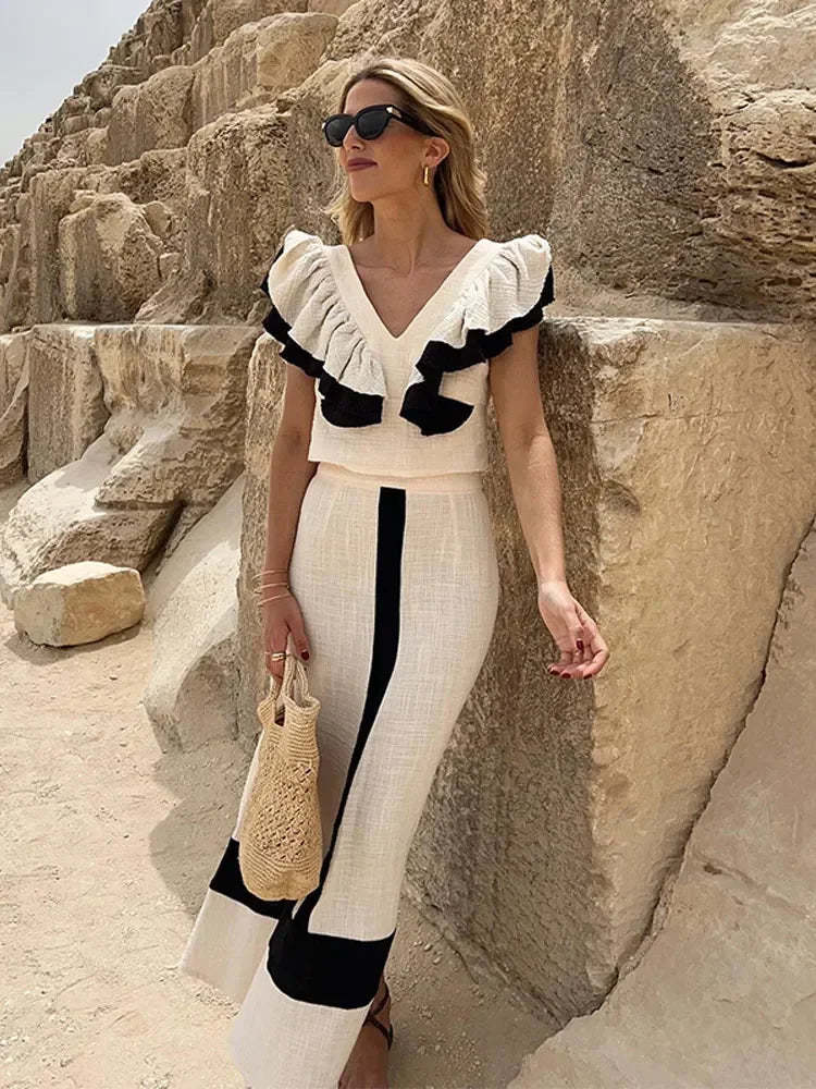 Chic Ruffled Maxi Dress