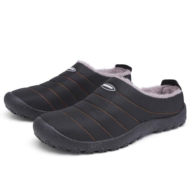 Fur Slippers For Men Waterproof Indoor And Outdoor Winter Slides