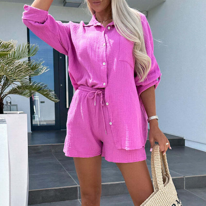 Plain Cotton Women's Casual Suit