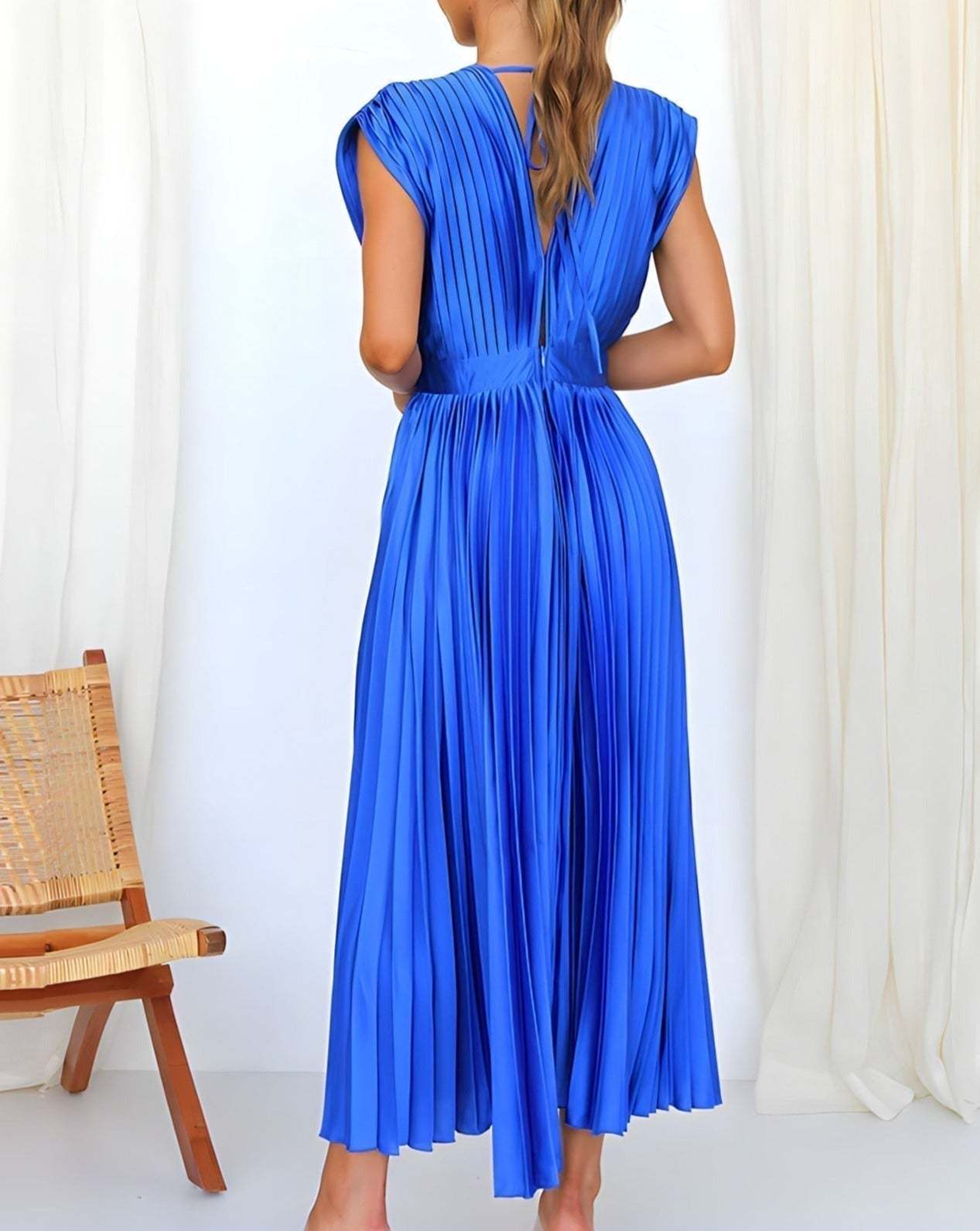 Flowy V-Neck Midi Dress