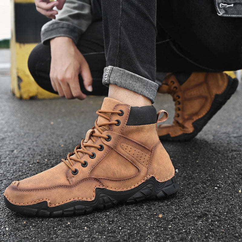 Men Casual Ankle Boots Leather Winter Orthopedic Shoes