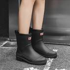 Women's Simple Waterproof Non-slip Medium Top Rain Boots