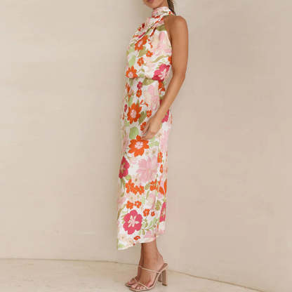 Floral Satin Dress