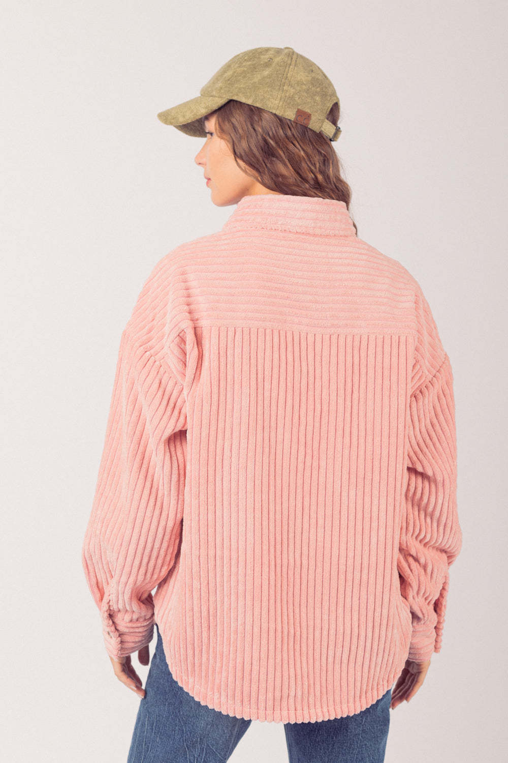 Autumn Corduroy Textured Button-Up Jacket