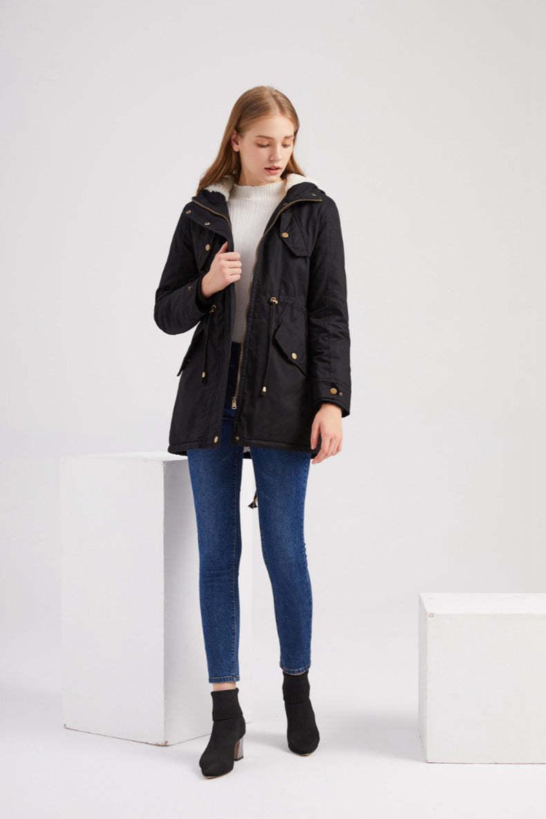 Casual Drawstring Hooded Jacket