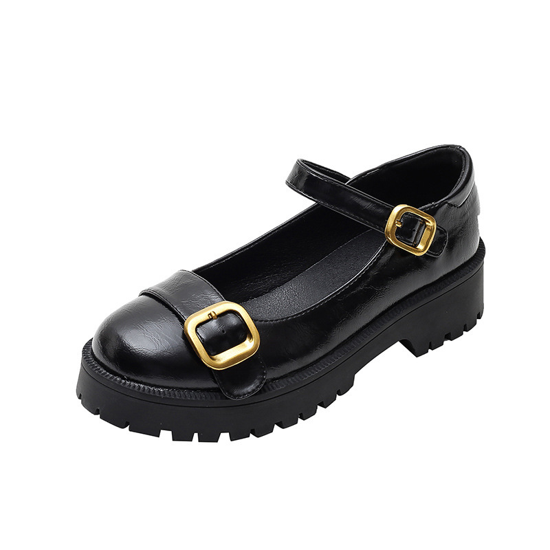 Retro Mary Jane Shoes Buckle Strap Platform Loafer School Shoes