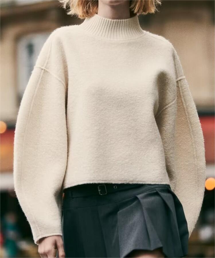 Vegan Wool Blend Turtleneck Sweater