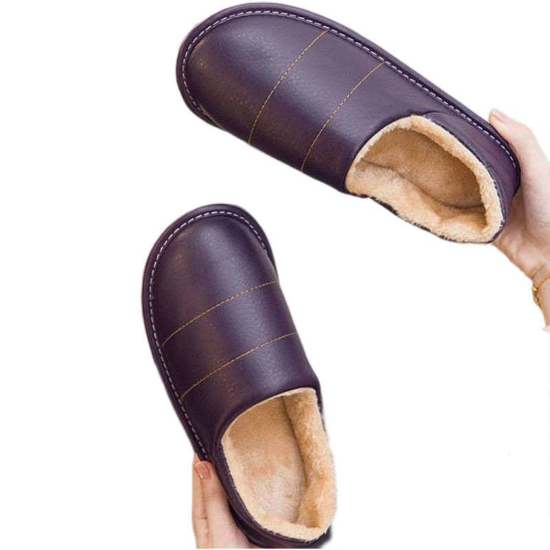 Women Interior Fur Slippers Waterproof Winter Shoes