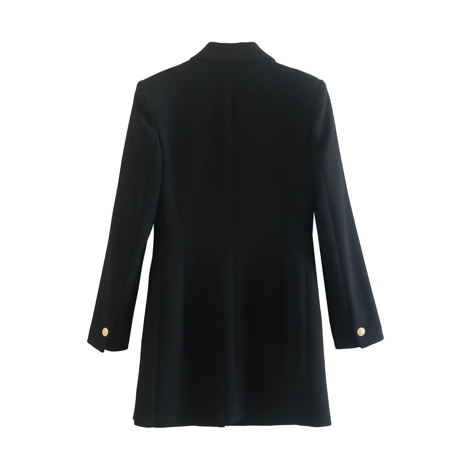 Long Ladies Blazer With Gold Button