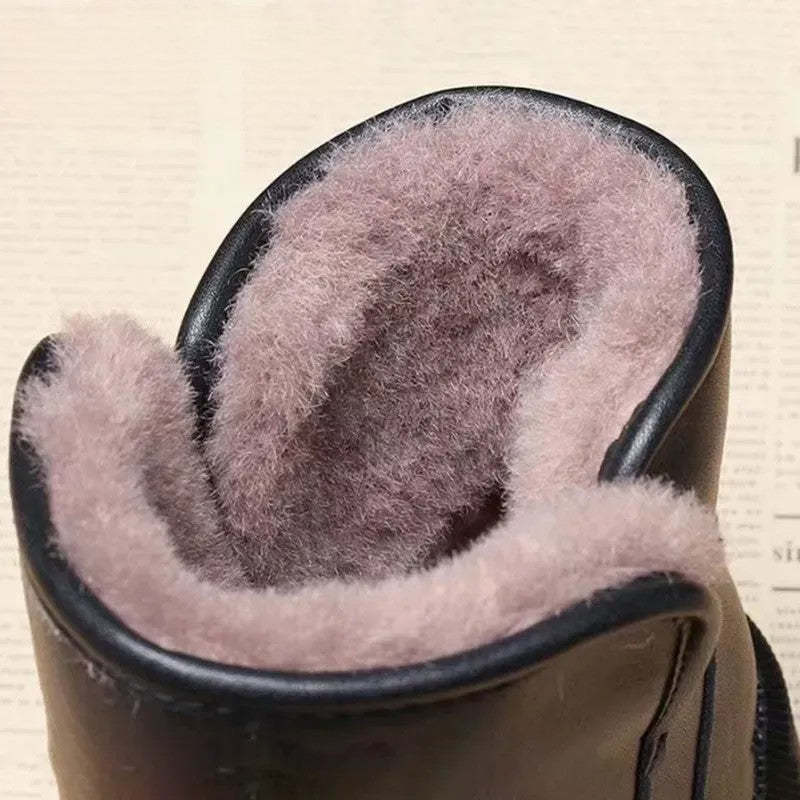 Orthopedic Women Ankle Boots Arch Support Plush Warm Waterproof Wide Toe-box