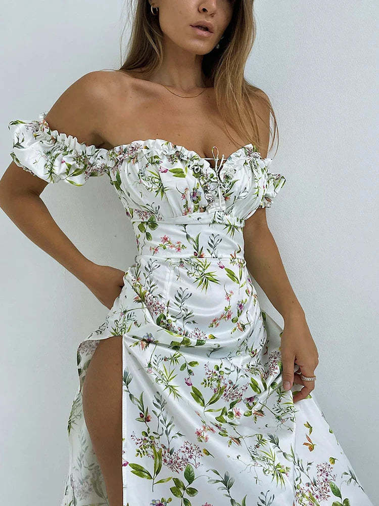 Off Shoulder Floral Summer Dress