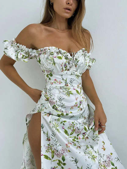 Off Shoulder Floral Summer Dress