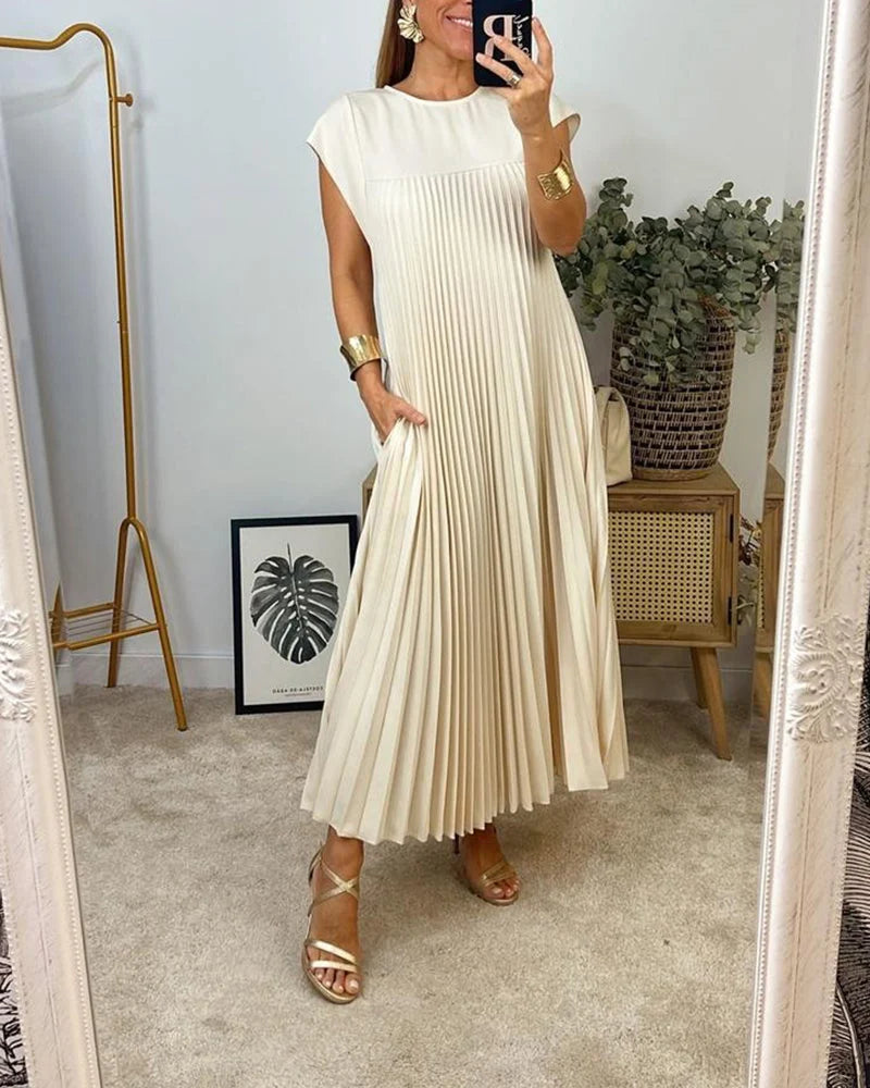 Luxe Pleated Midi Dress
