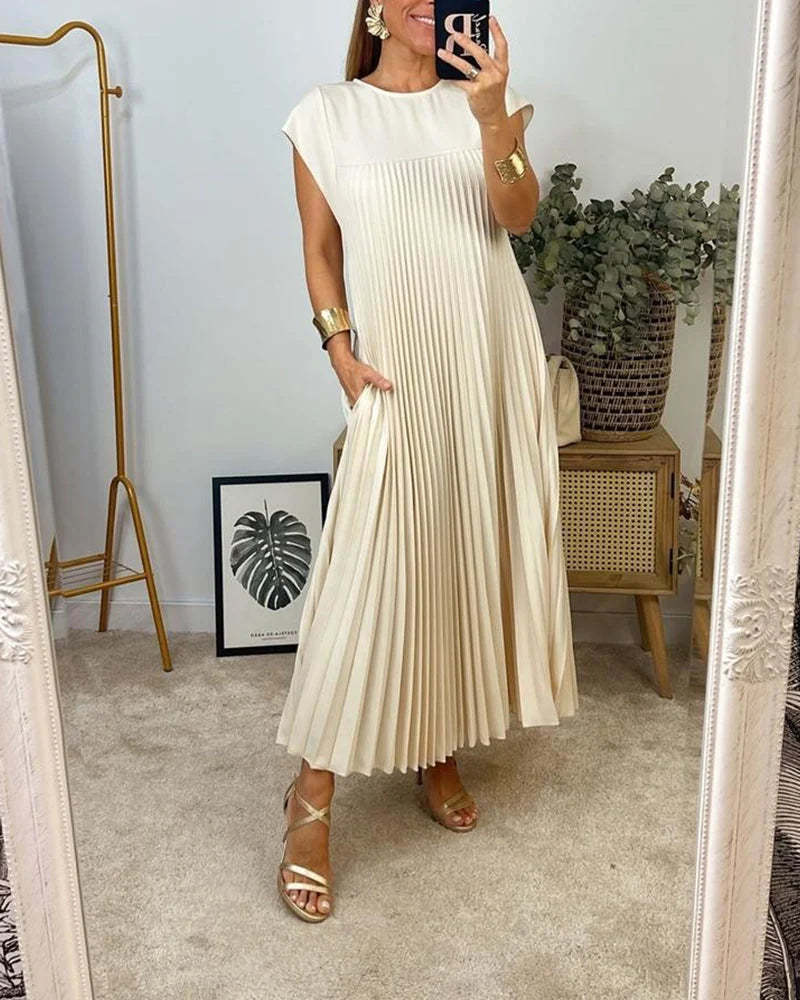Luxe Pleated Midi Dress